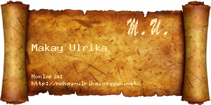 Makay Ulrika névjegykártya